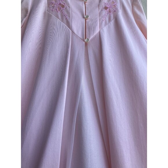 Vintage 60s Sears Womens Pink Semi Sheer Dressing Gown Size S 100% Nylon Boudoir - Picture 10 of 10